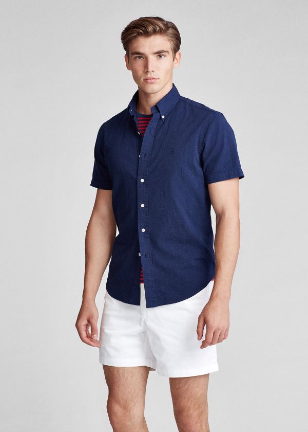 Polo Ralph Lauren Classic Fit Seersucker Skjorter Herre Danmark (UPSAY4283)